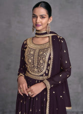 Purple Color Georgette Base Salwar Kameez Suit